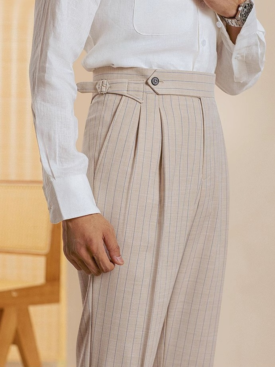 Marini Verona Striped High-Waist Trousers