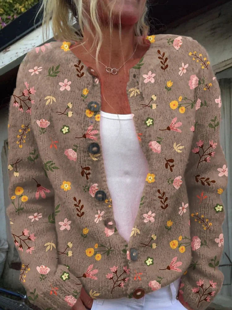 Floral Pattern Cardigan