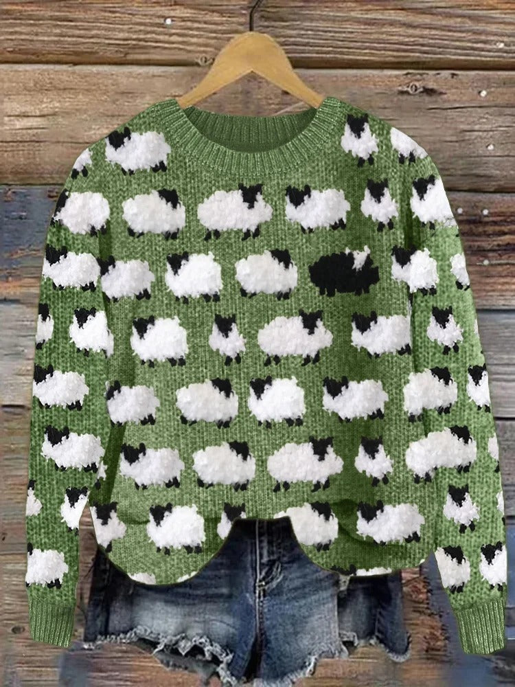 Vera™ |Knitted Sweater with Christmas Trees