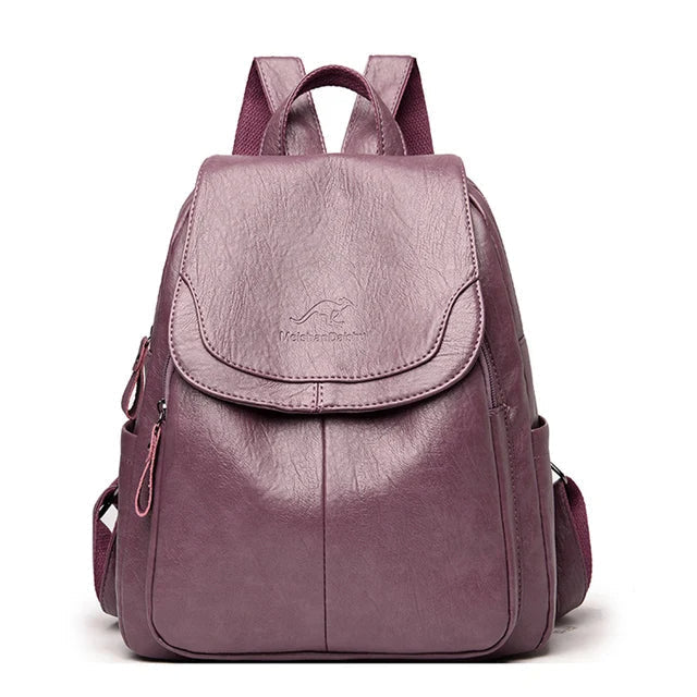 Maddy™ | Leather anti-theft backpack