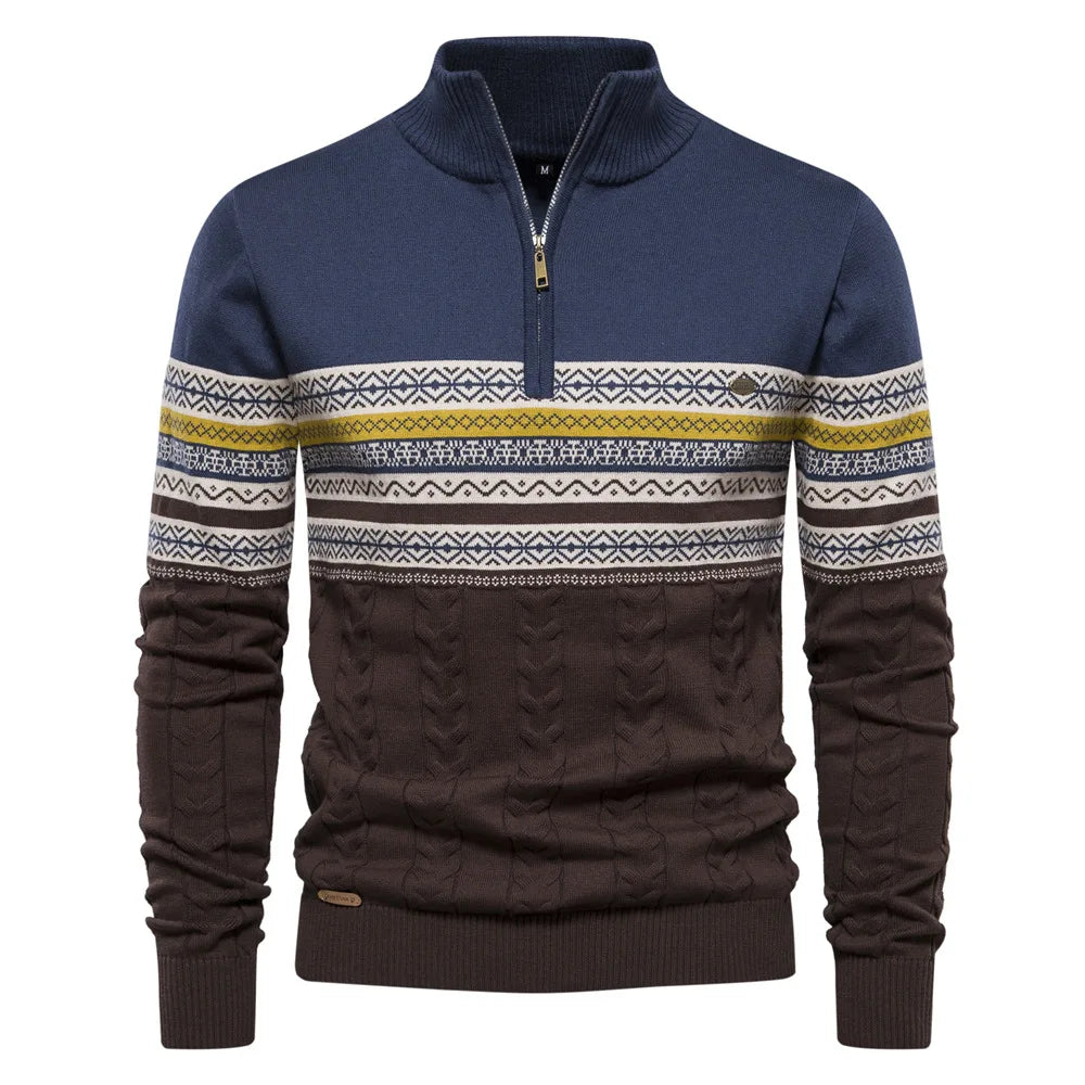 Irwin | Fair Isle Sweater with Half Zip