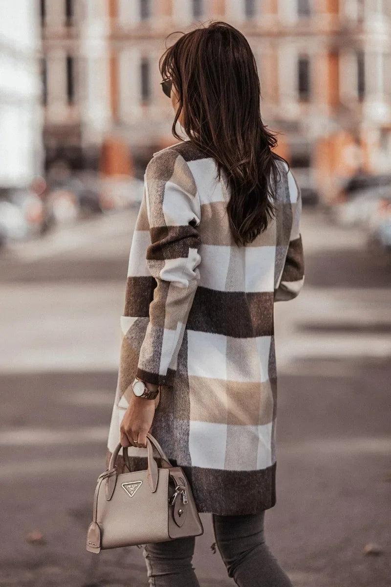 Women's Plaid Checkered Coat