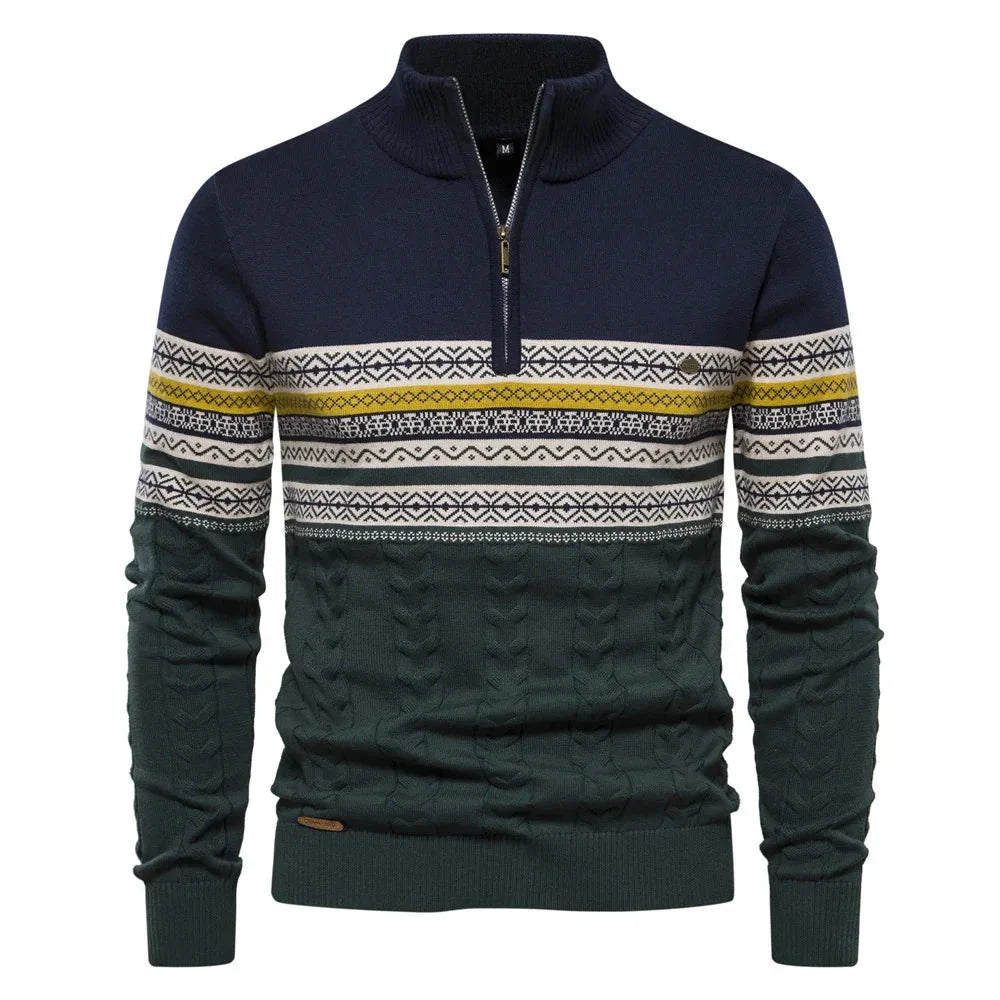 Irwin | Fair Isle Sweater with Half Zip