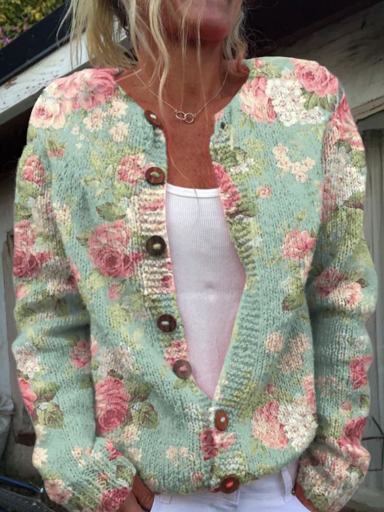 Floral Pattern Cardigan