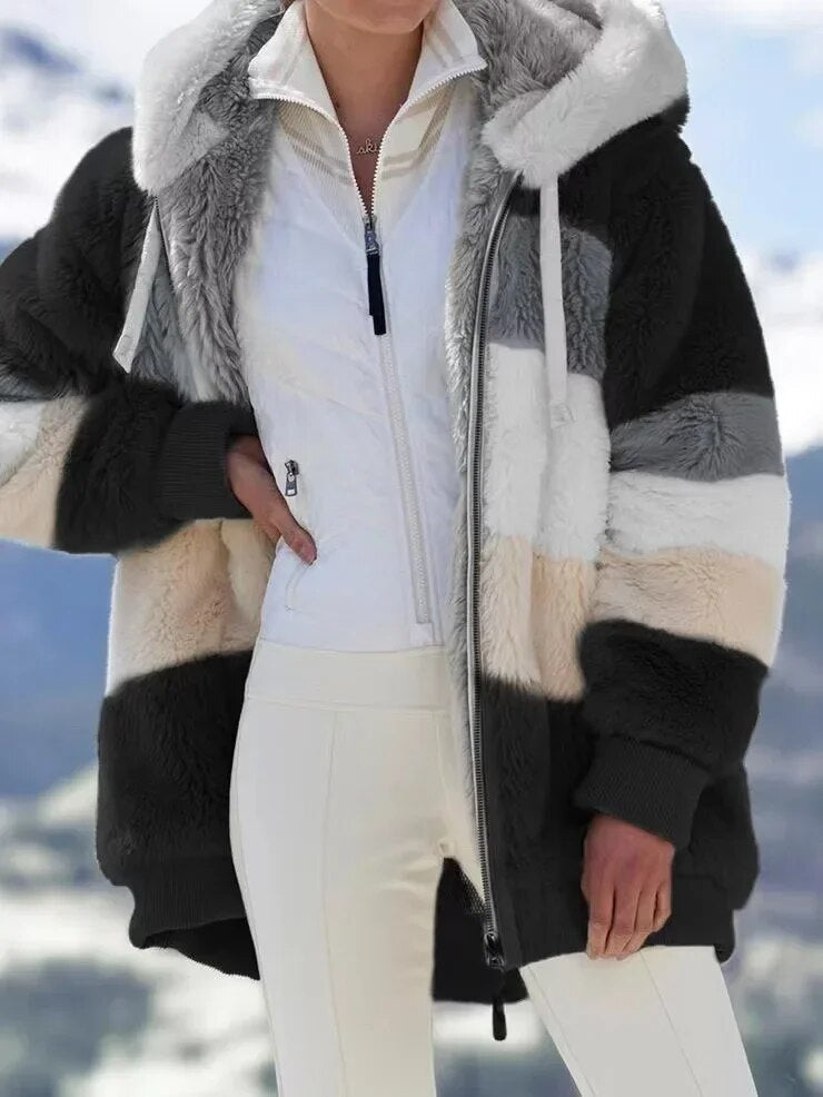 Alaska - Women's Striped Winter Coat